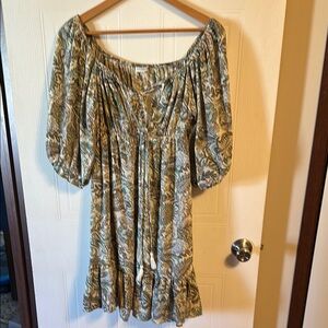 Bohemian Print Off-Shoulder Dress